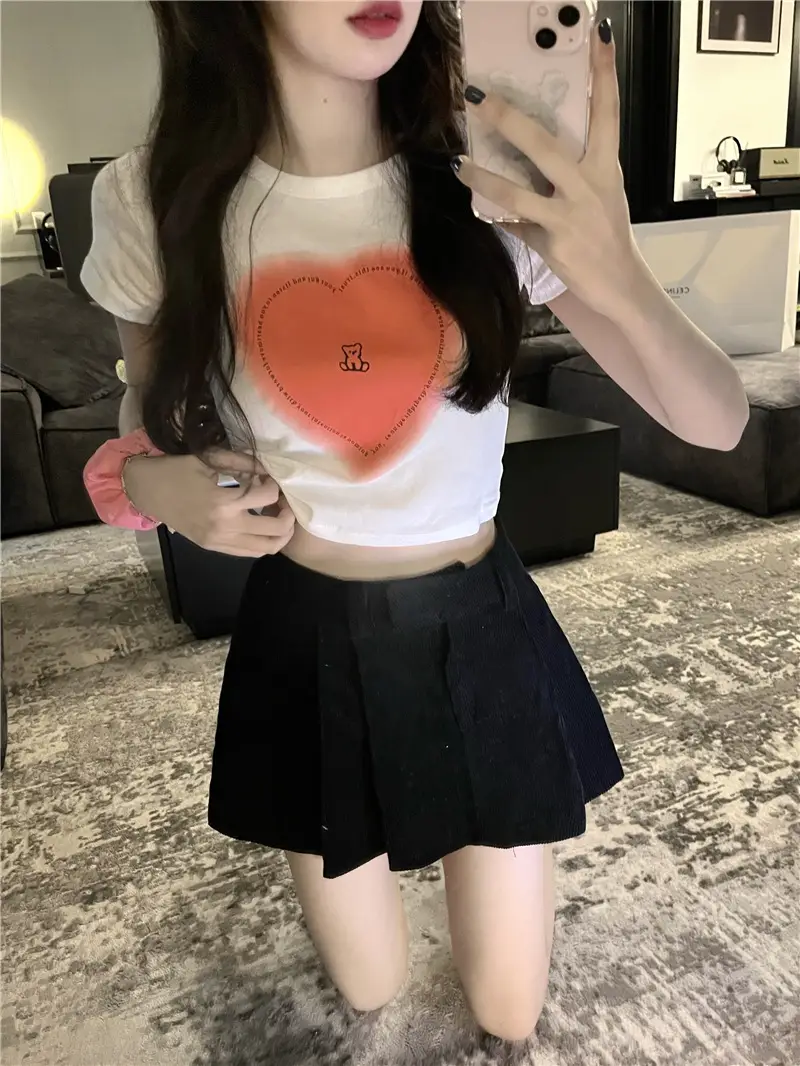 Women Heart Print Short Sleeve T-Shirt Set Summer 2025 — feature 6