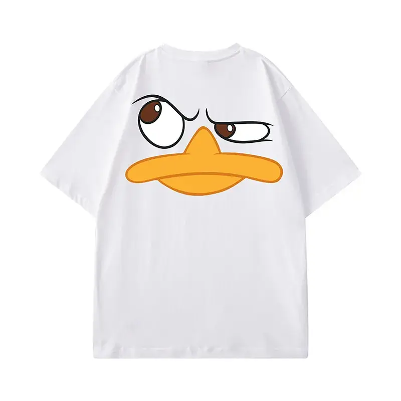 2023 Fat Men's White Duck Print T-Shirt — feature 5