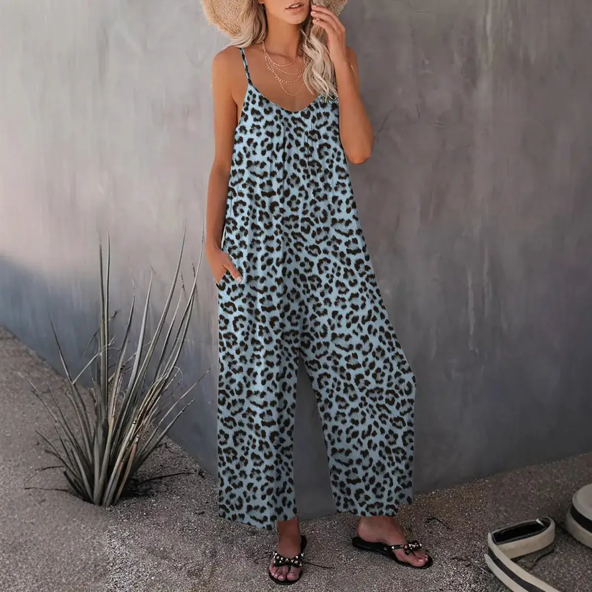 2025 Women's Leopard Print Sleeveless Jumpsuit - Image 7