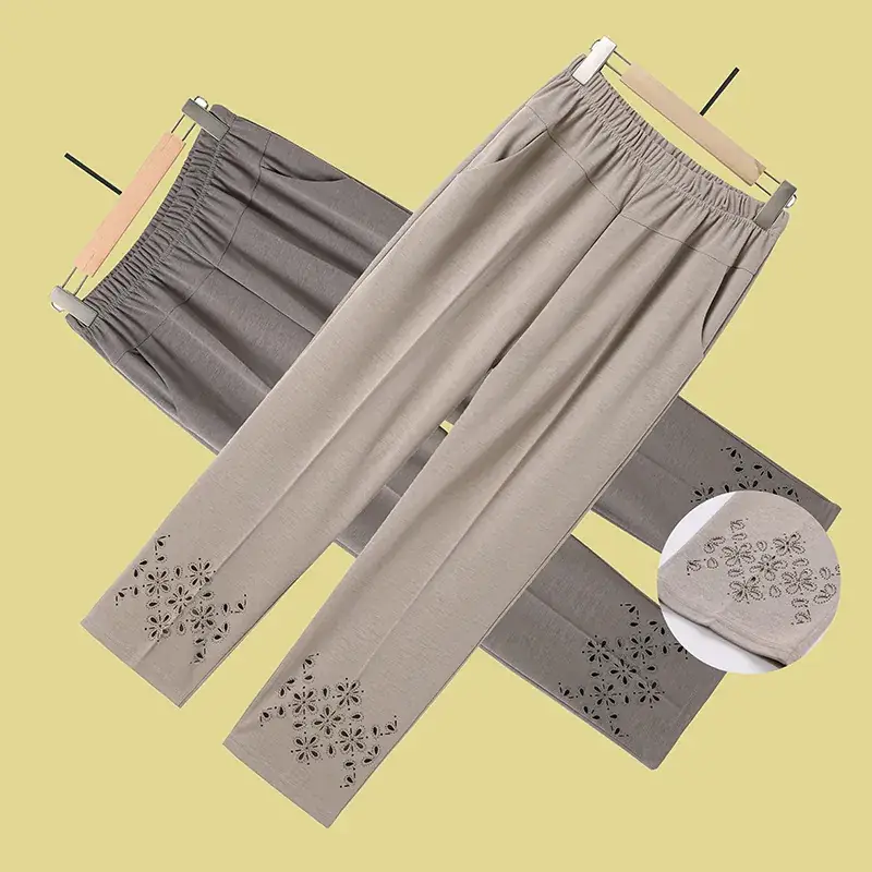 Mother's Chiffon Cropped Pants Grey High Waist