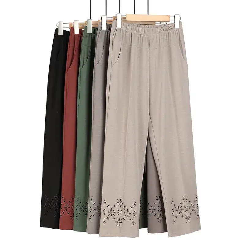 Mother's Chiffon Cropped Pants Grey High Waist