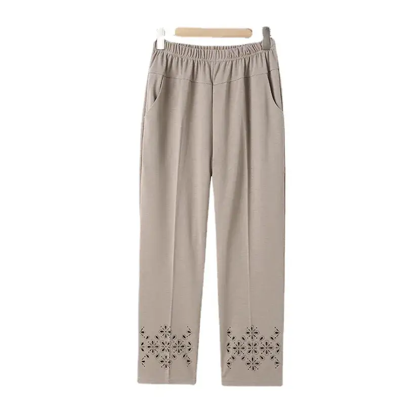 Mother's Chiffon Cropped Pants Grey High Waist