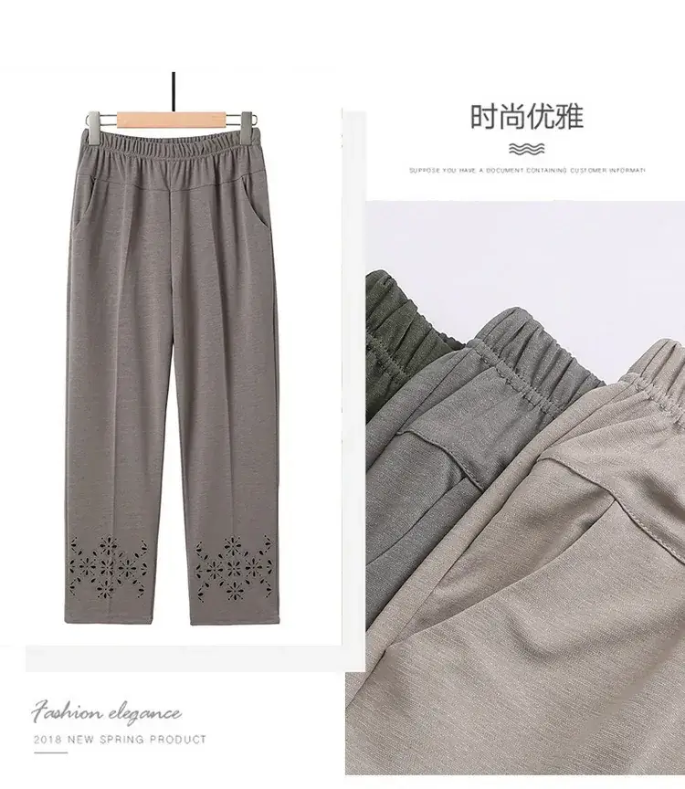 Mother's Chiffon Cropped Pants Grey High Waist — feature 5