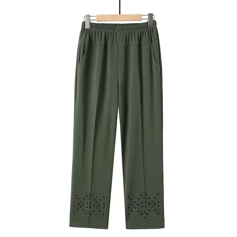 Mother's Chiffon Cropped Pants Grey High Waist