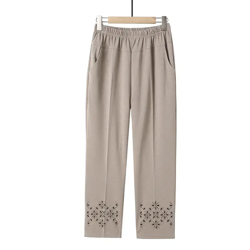 Mother's Chiffon Cropped Pants Grey High Waist