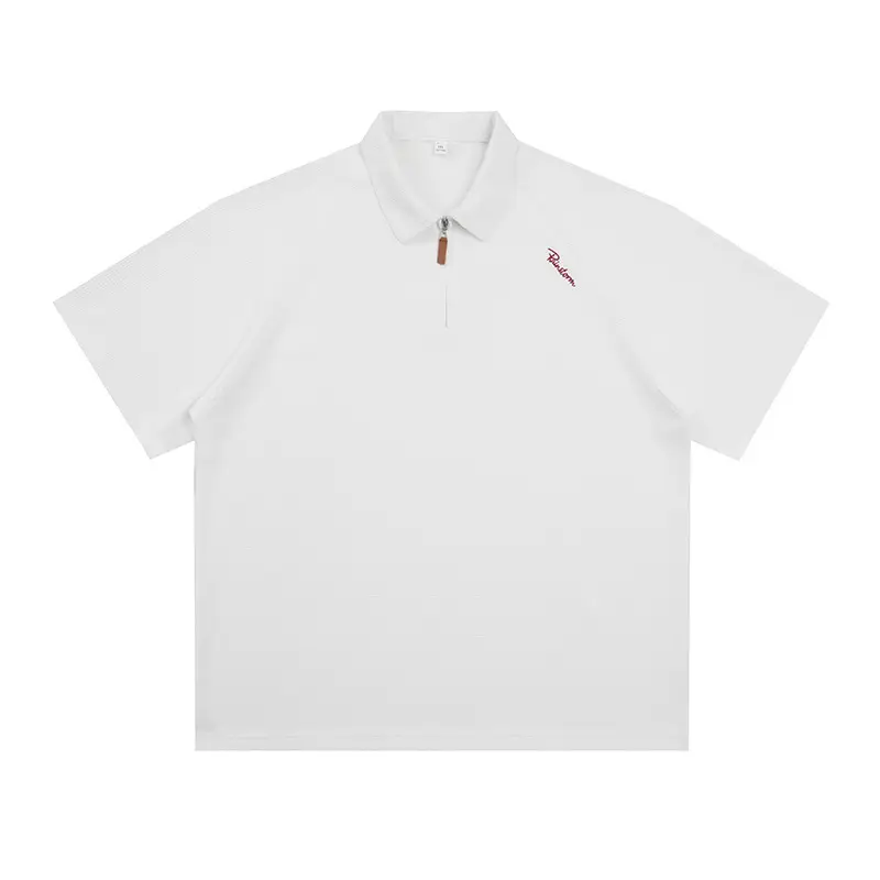 White Polo T-Shirt for Men, Plain Design, Classic Collar - Image 3