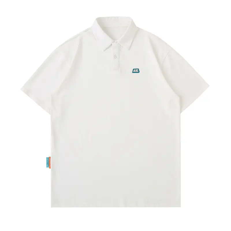 White Polo T-Shirt for Men, Plain Design, Classic Collar - Image 5