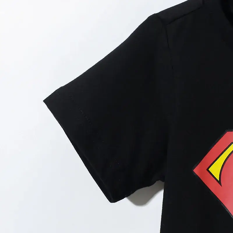 Black Cotton Round Neck T-Shirt for Kids Summer - Image 4