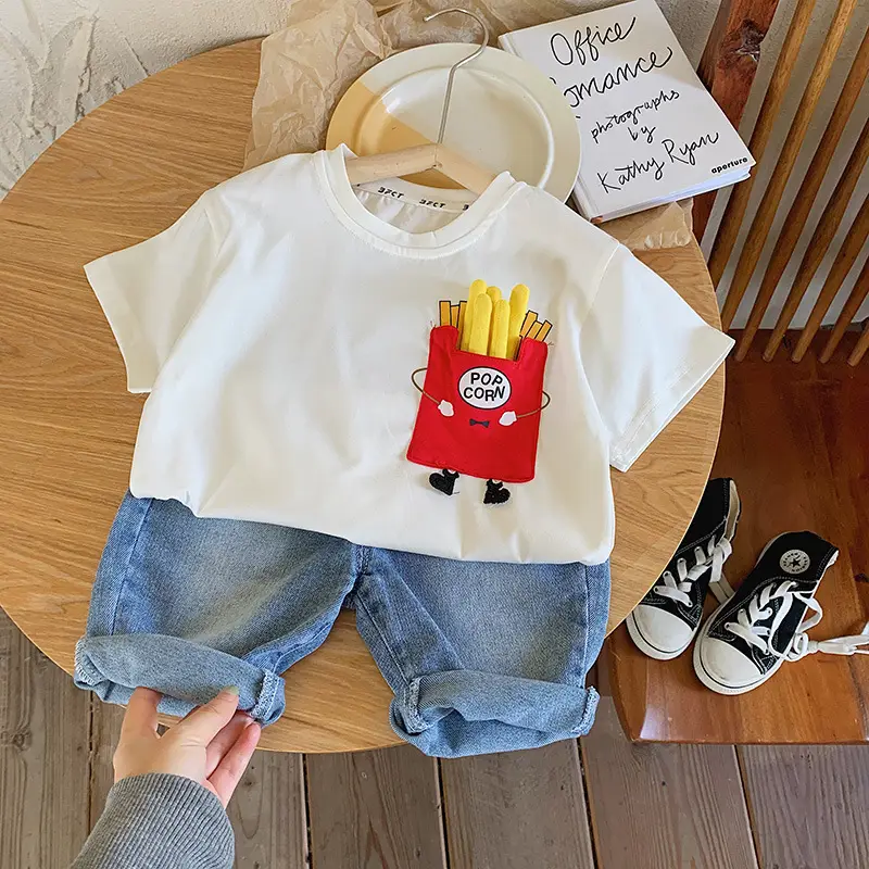 Mute Kids Cartoon T-Shirt White Short Sleeve