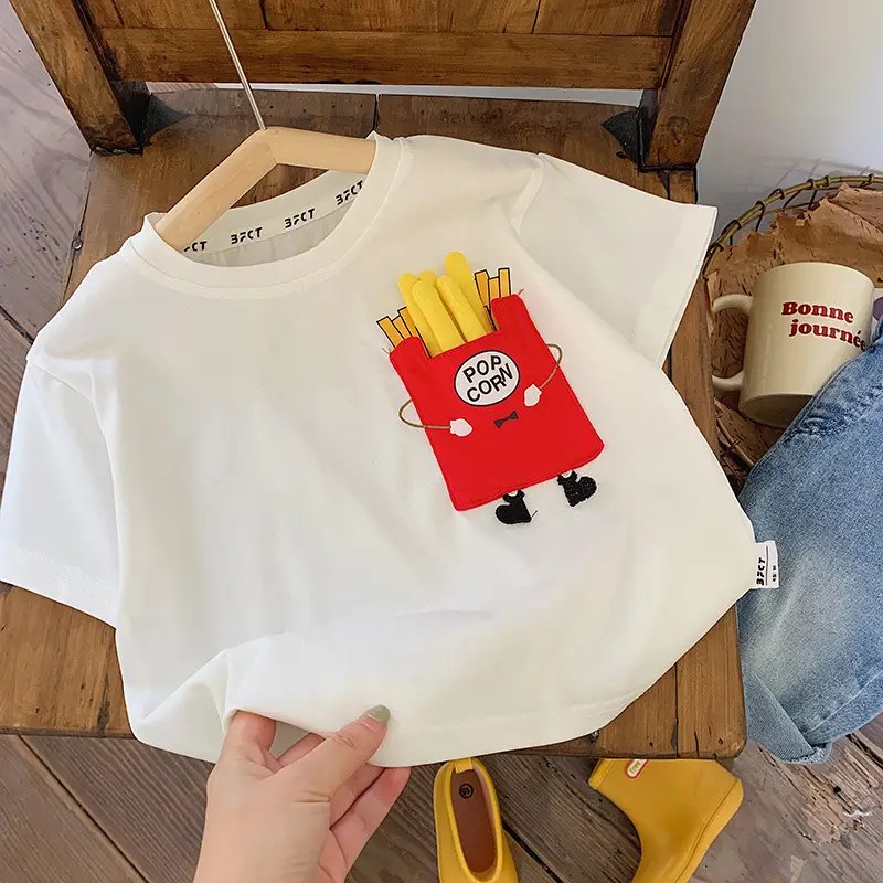 Mute Kids Cartoon T-Shirt White Short Sleeve