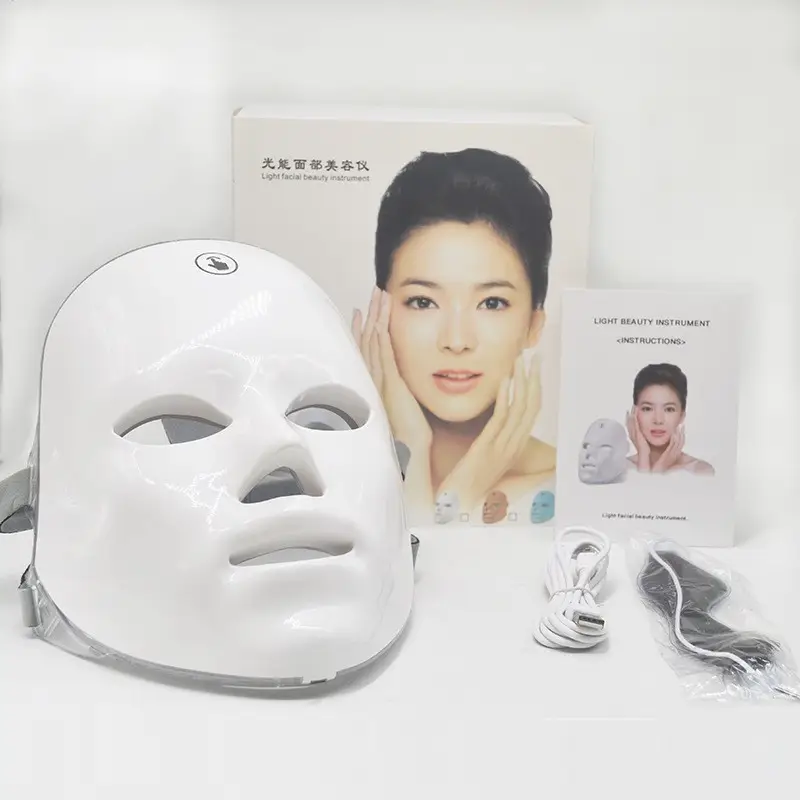 Red Light Facial Mask Device, Phototherapy Beauty Salon Led Mask, Skin Rejuvenation Device, Home-Use Seven-Color Photon Led Beauty Mask