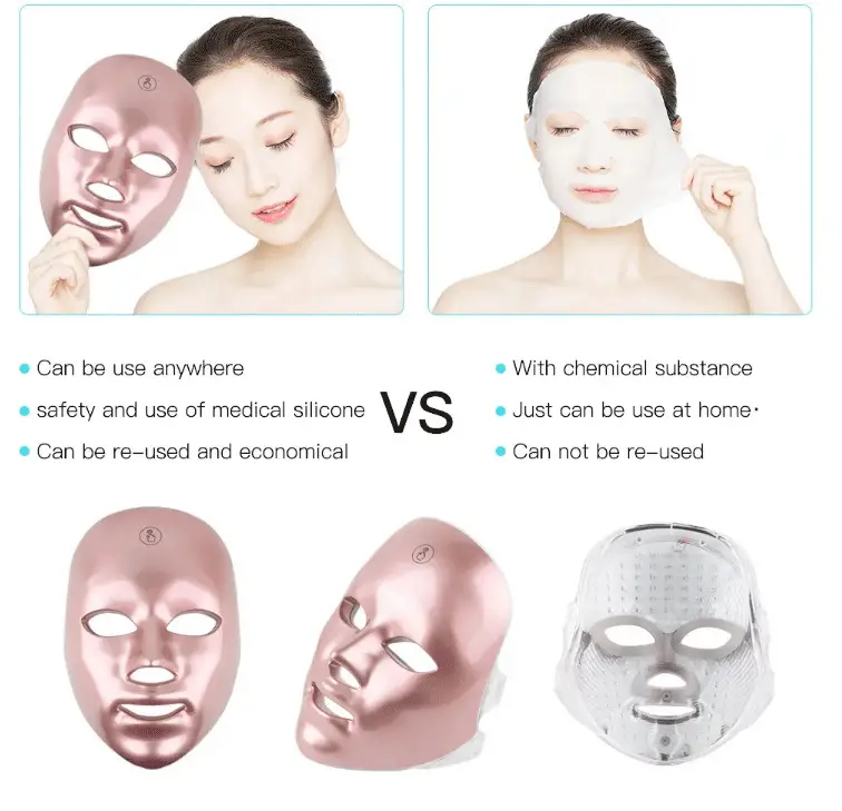 Red Light Facial Mask Device, Phototherapy Beauty Salon Led Mask, Skin Rejuvenation Device, Home-Use Seven-Color Photon Led Beauty Mask — feature 11