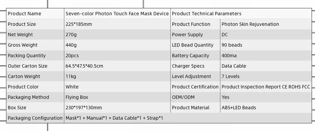 Red Light Facial Mask Device, Phototherapy Beauty Salon Led Mask, Skin Rejuvenation Device, Home-Use Seven-Color Photon Led Beauty Mask — feature 7