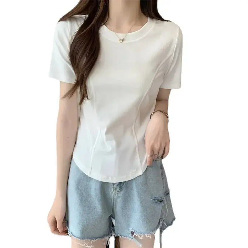 Women's Short Sleeve T-Shirt White Brown Grey Black