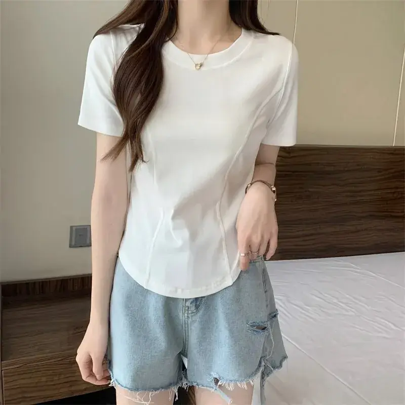 Women's Short Sleeve T-Shirt White Brown Grey Black — feature 4