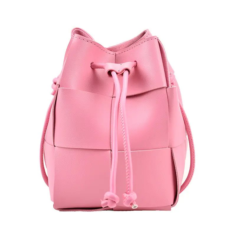Women's Yellow Bucket Bag with Drawstring Closure