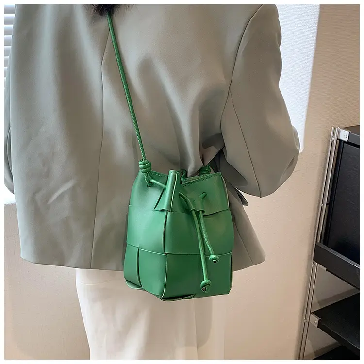 Women's Yellow Bucket Bag with Drawstring Closure — feature 10