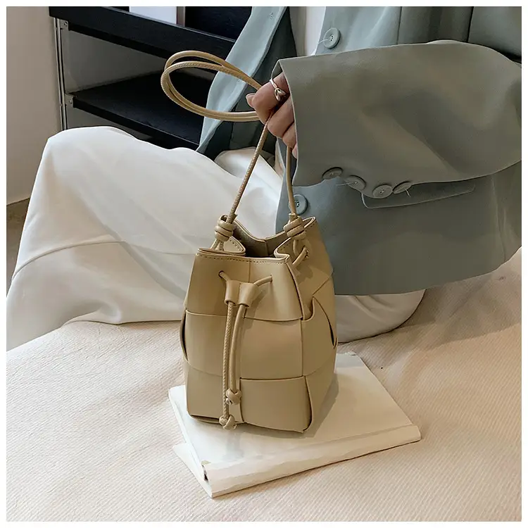Women's Yellow Bucket Bag with Drawstring Closure — feature 13
