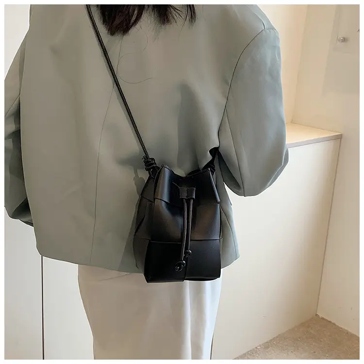 Women's Yellow Bucket Bag with Drawstring Closure — feature 16
