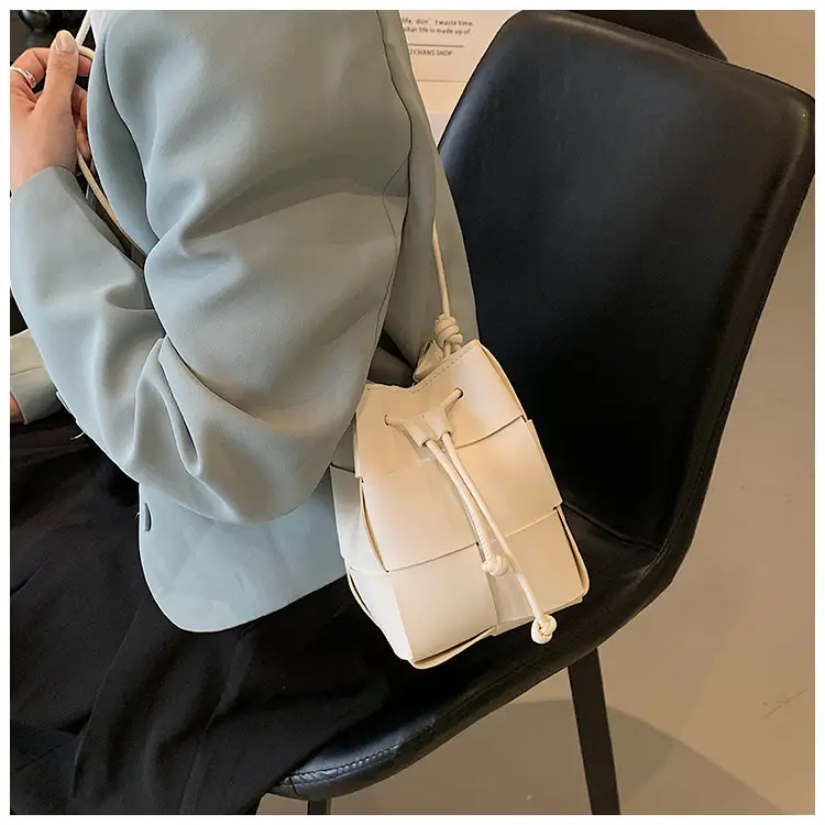 Women's Yellow Bucket Bag with Drawstring Closure — feature 17