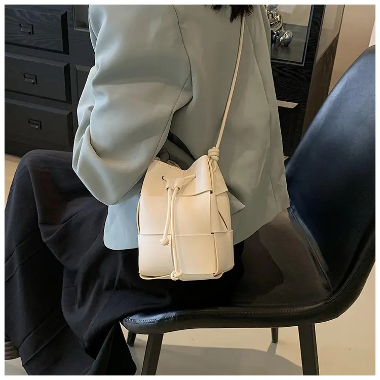 Women's Yellow Bucket Bag with Drawstring Closure — feature 18