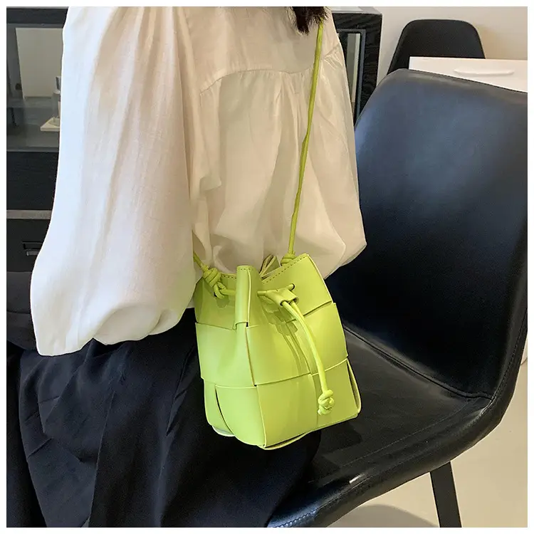 Women's Yellow Bucket Bag with Drawstring Closure — feature 20