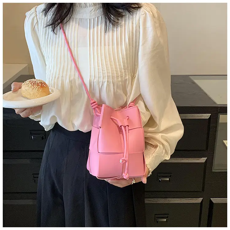 Women's Yellow Bucket Bag with Drawstring Closure — feature 21