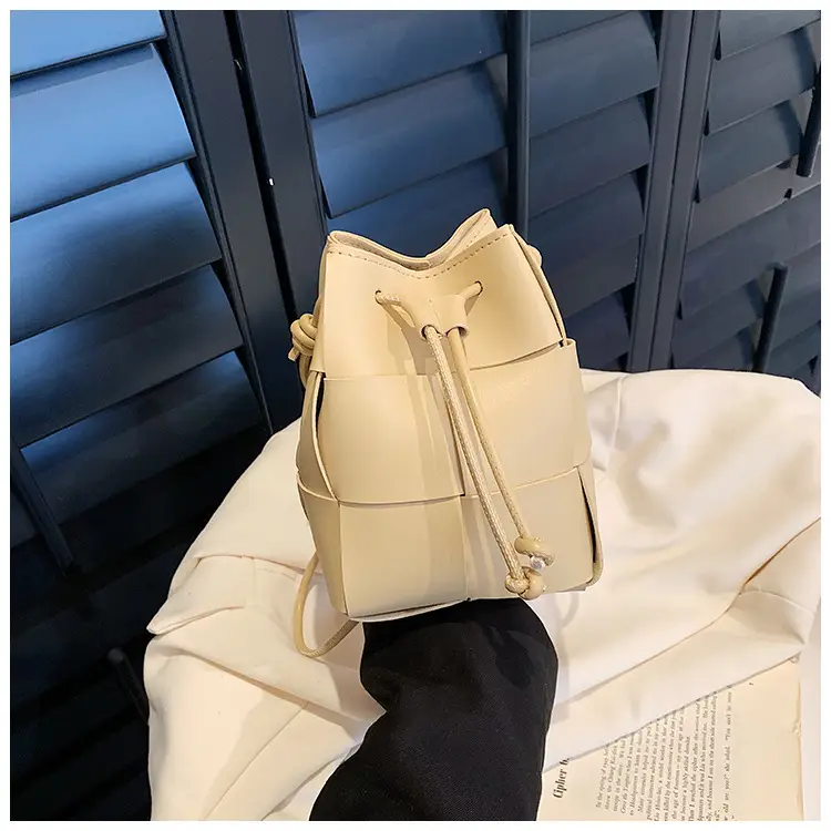 Women's Yellow Bucket Bag with Drawstring Closure — feature 24