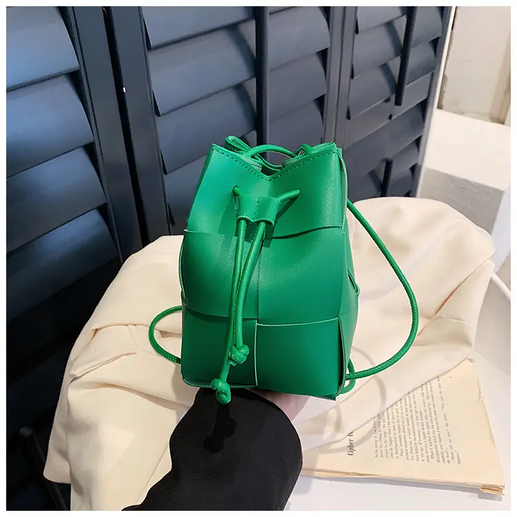 Women's Yellow Bucket Bag with Drawstring Closure — feature 25