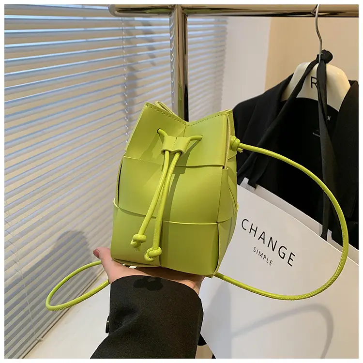 Women's Yellow Bucket Bag with Drawstring Closure — feature 28