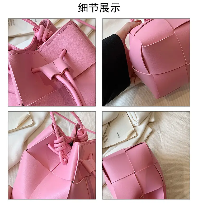 Women's Yellow Bucket Bag with Drawstring Closure — feature 4