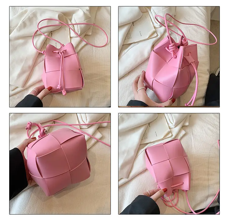 Women's Yellow Bucket Bag with Drawstring Closure — feature 5