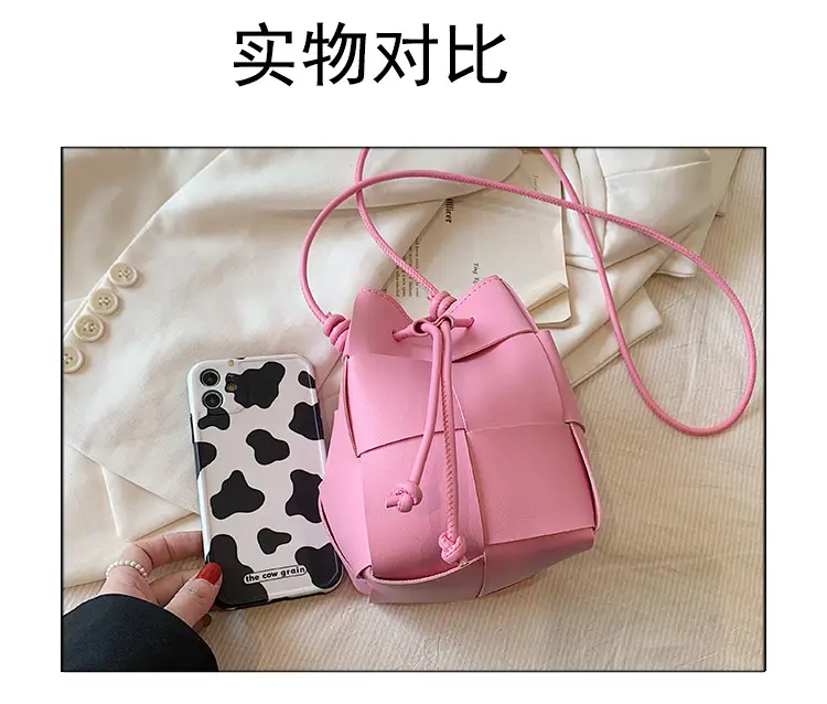 Women's Yellow Bucket Bag with Drawstring Closure — feature 8