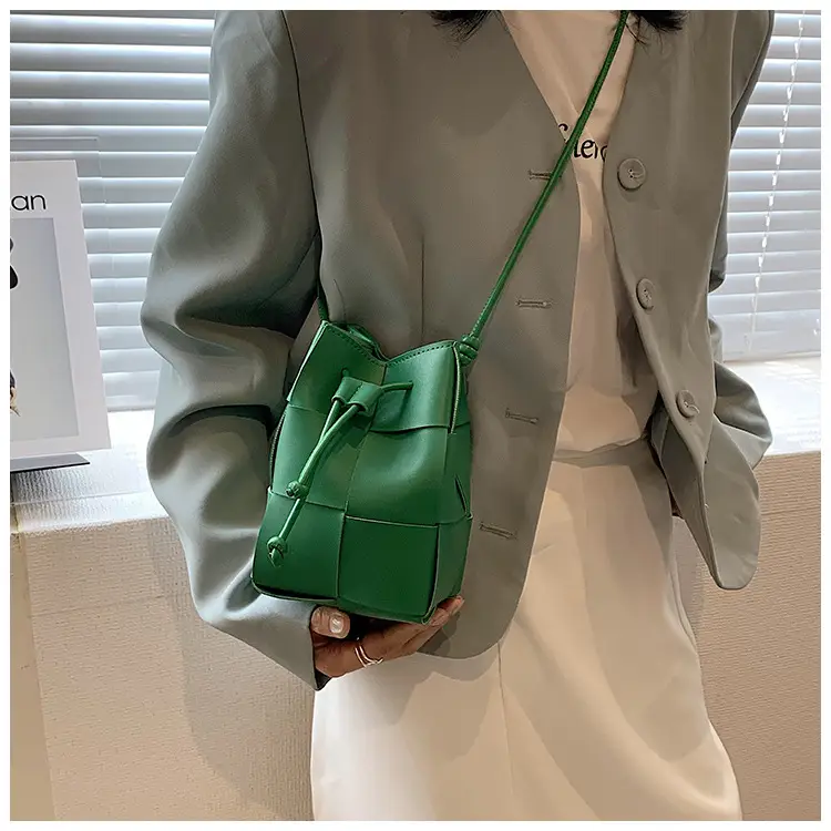 Women's Yellow Bucket Bag with Drawstring Closure — feature 9