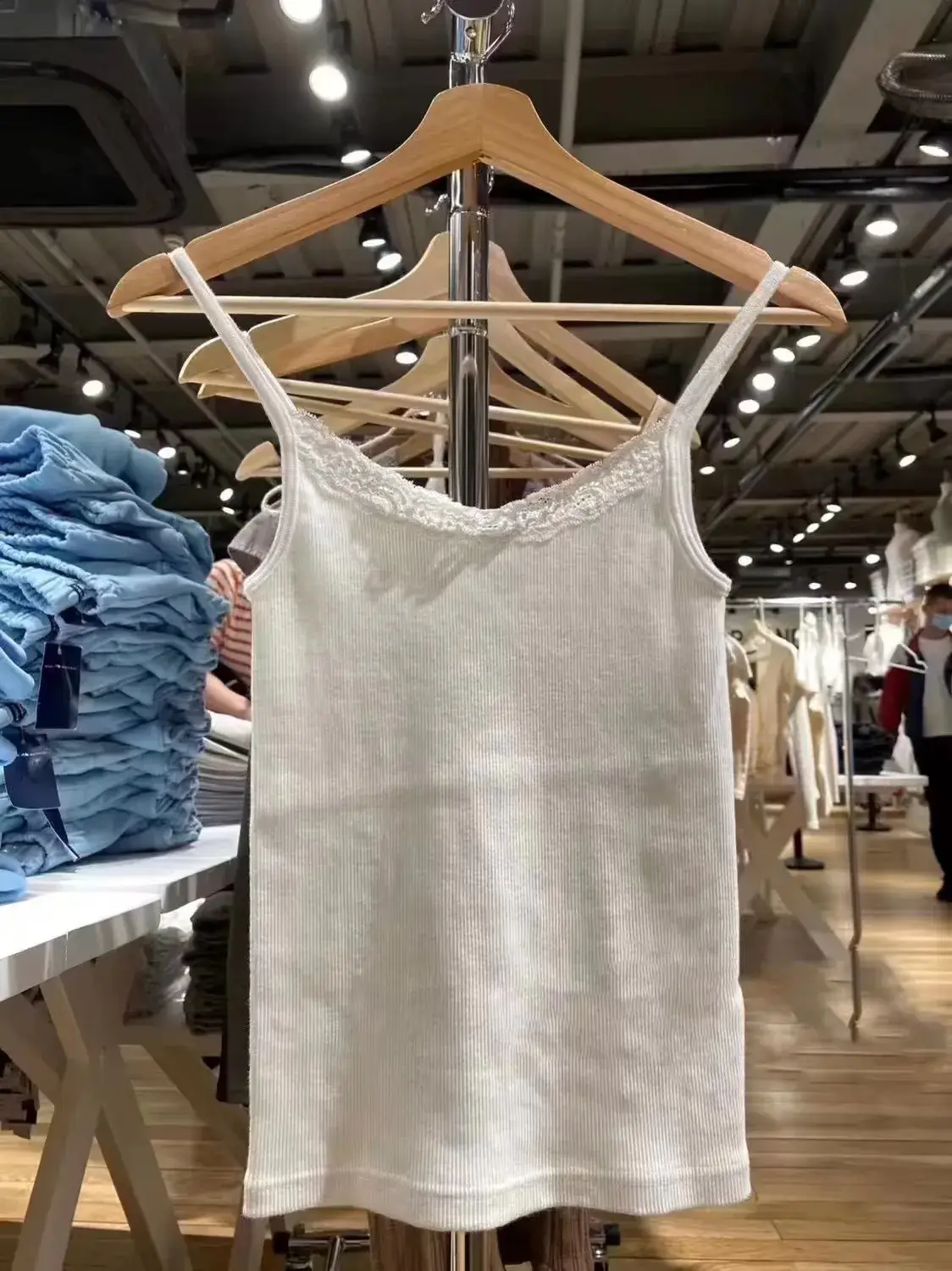 White Lace Side Sling Top for Women