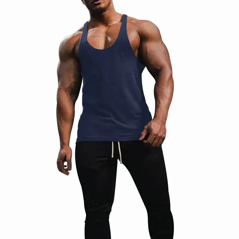Men's Blue Slim Fit Vest Summer Fitness Wear - Image 11