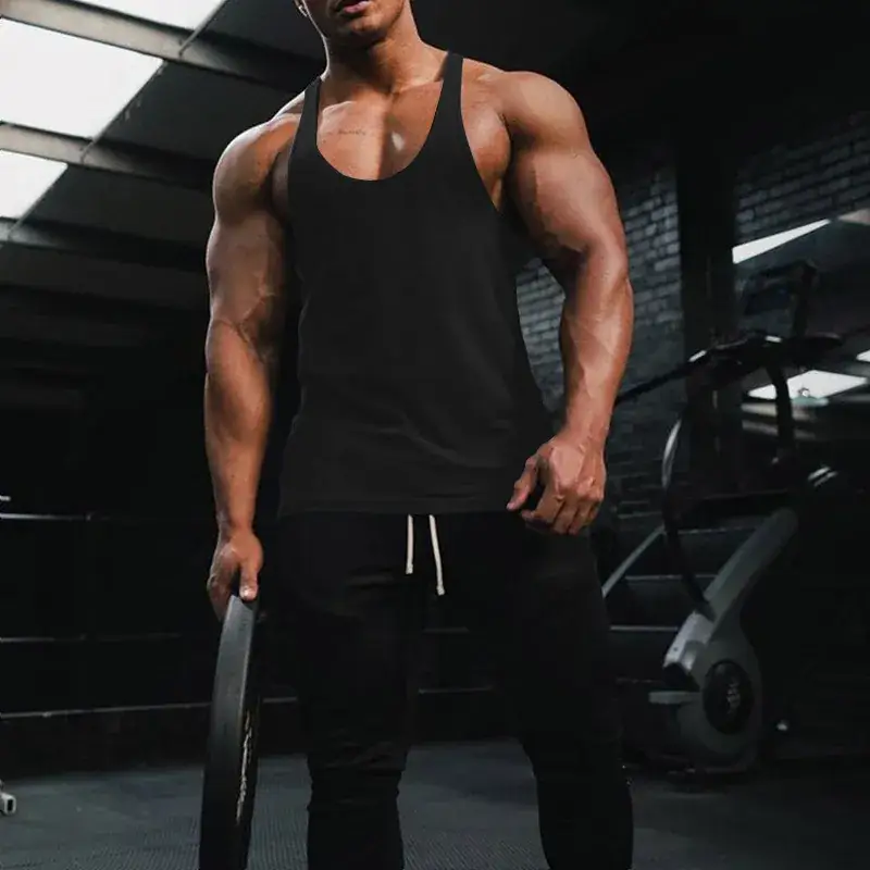 Men's Blue Slim Fit Vest Summer Fitness Wear — feature 11