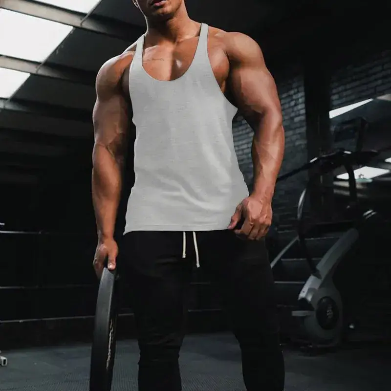 Men's Blue Slim Fit Vest Summer Fitness Wear — feature 15