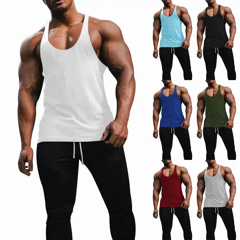 Men's Blue Slim Fit Vest Summer Fitness Wear — feature 4