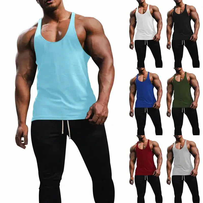 Men's Blue Slim Fit Vest Summer Fitness Wear — feature 5