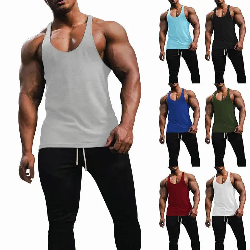 Men's Blue Slim Fit Vest Summer Fitness Wear — feature 6