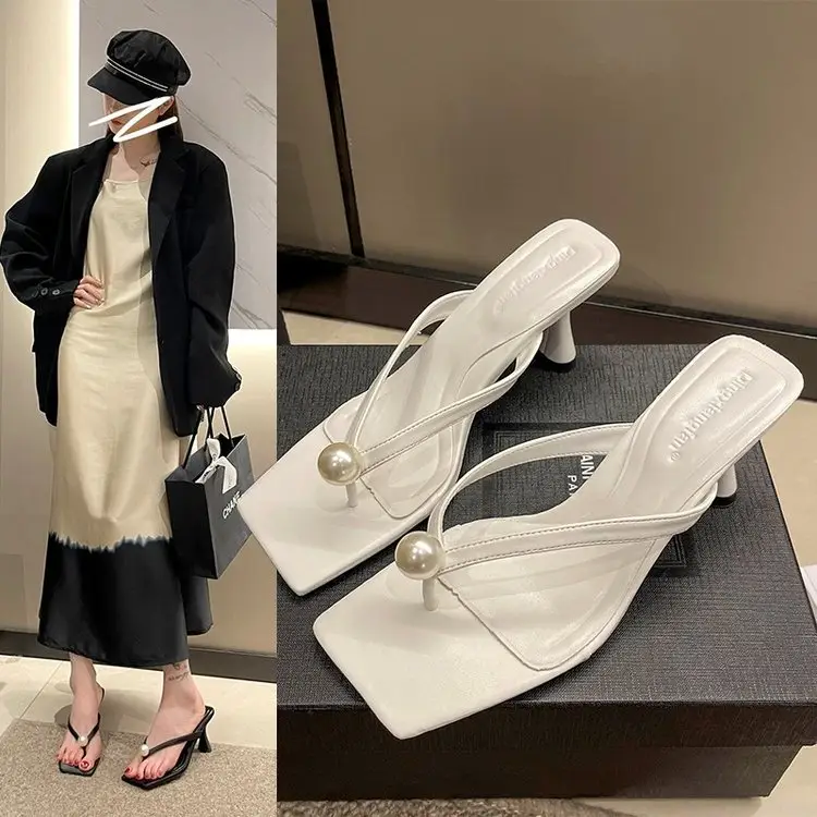 2026 Korean Style Pearl High Heel Slippers for Women — feature 1