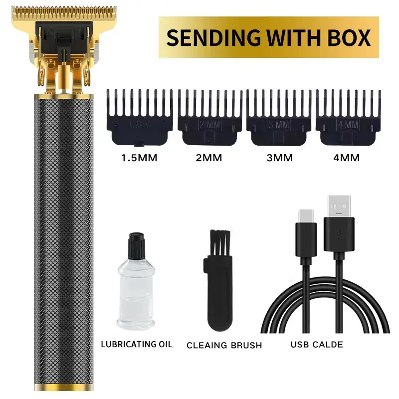 Electric Hair Clipper with 4 Blades & Lubricating Oil - Image 9