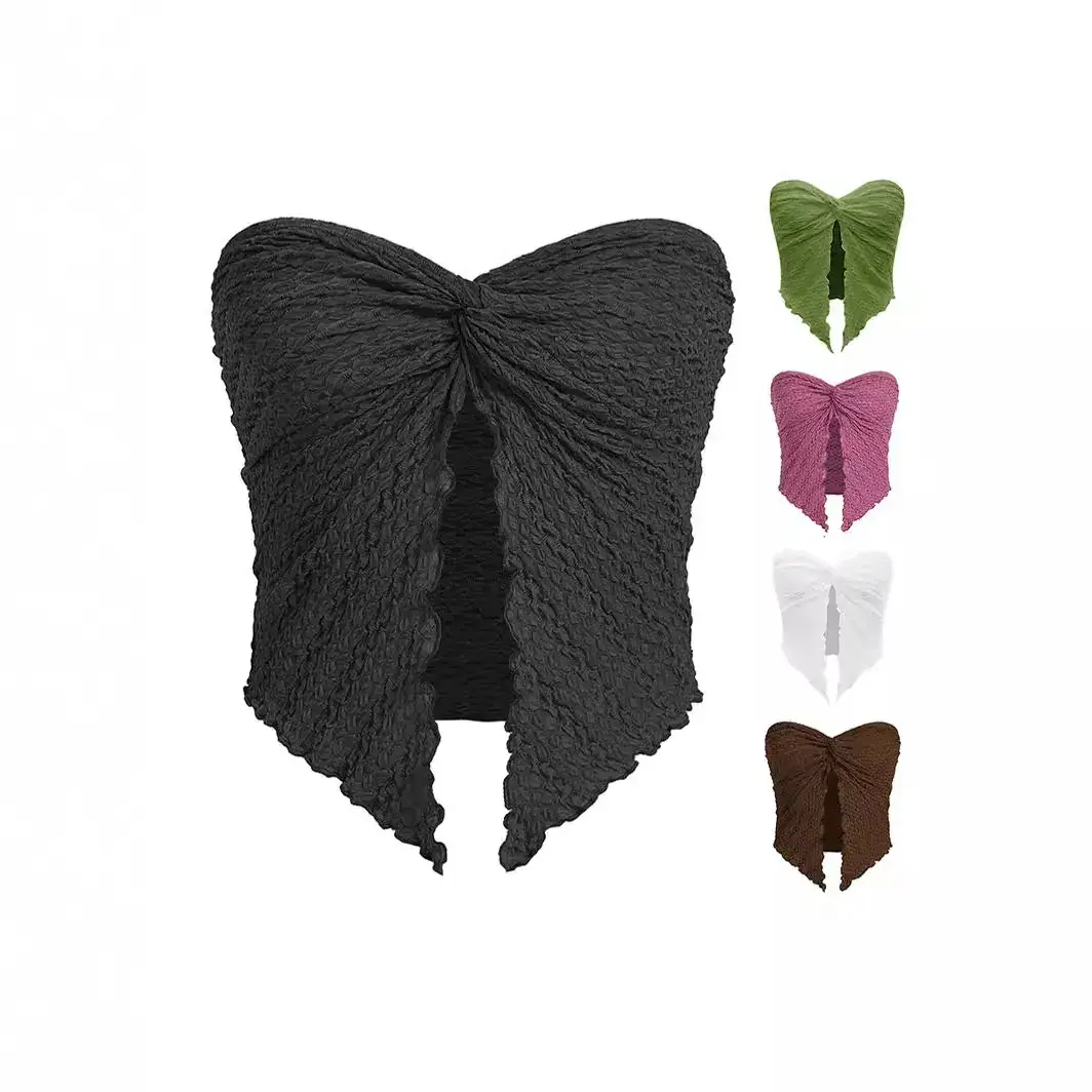White Pleated Backless Top for Women - Image 8