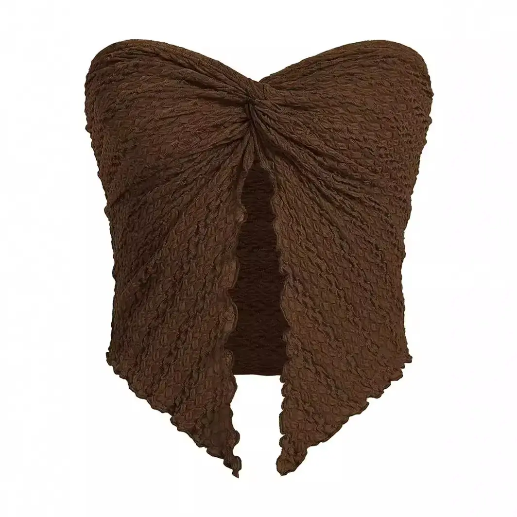 White Pleated Backless Top for Women - Image 9