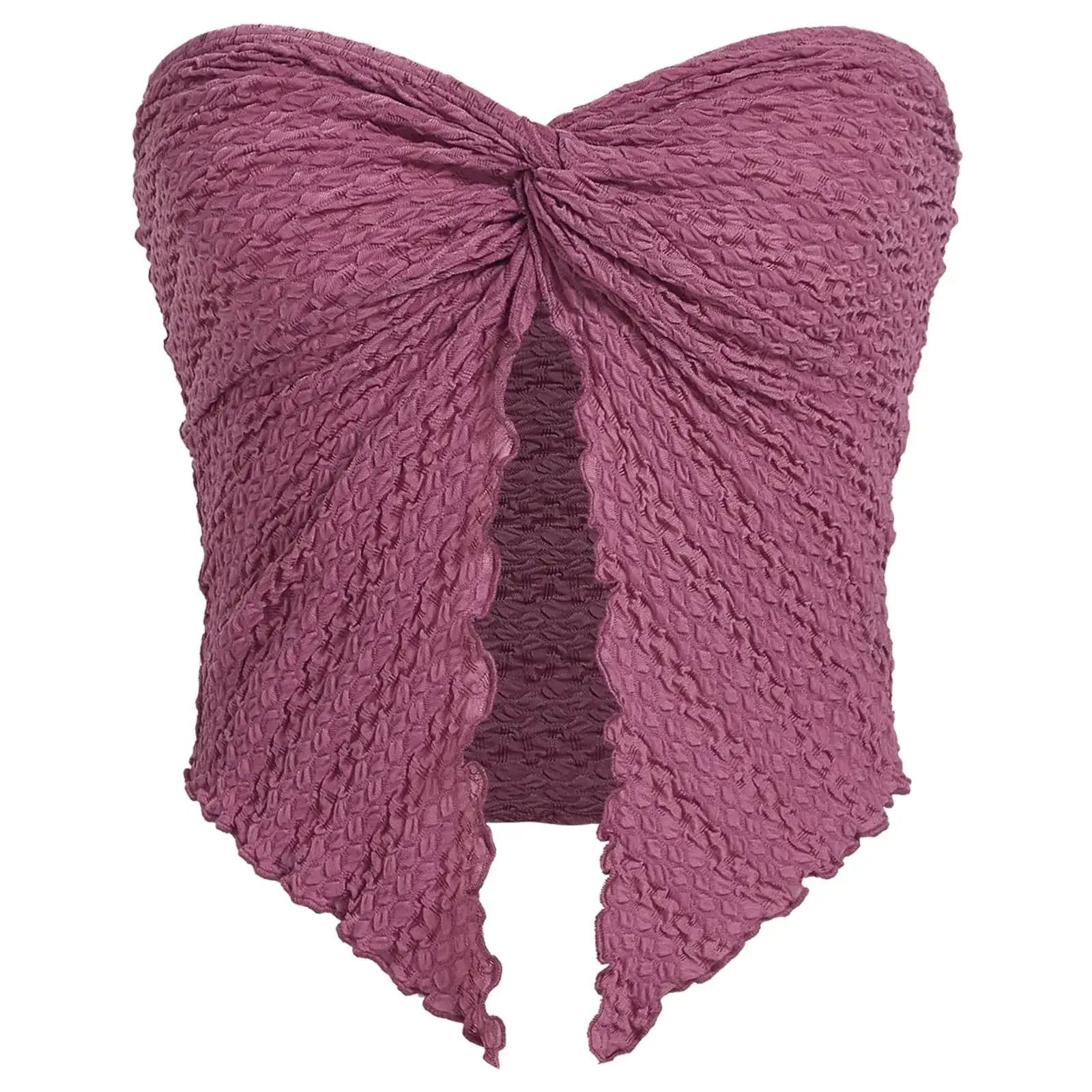 White Pleated Backless Top for Women - Image 11