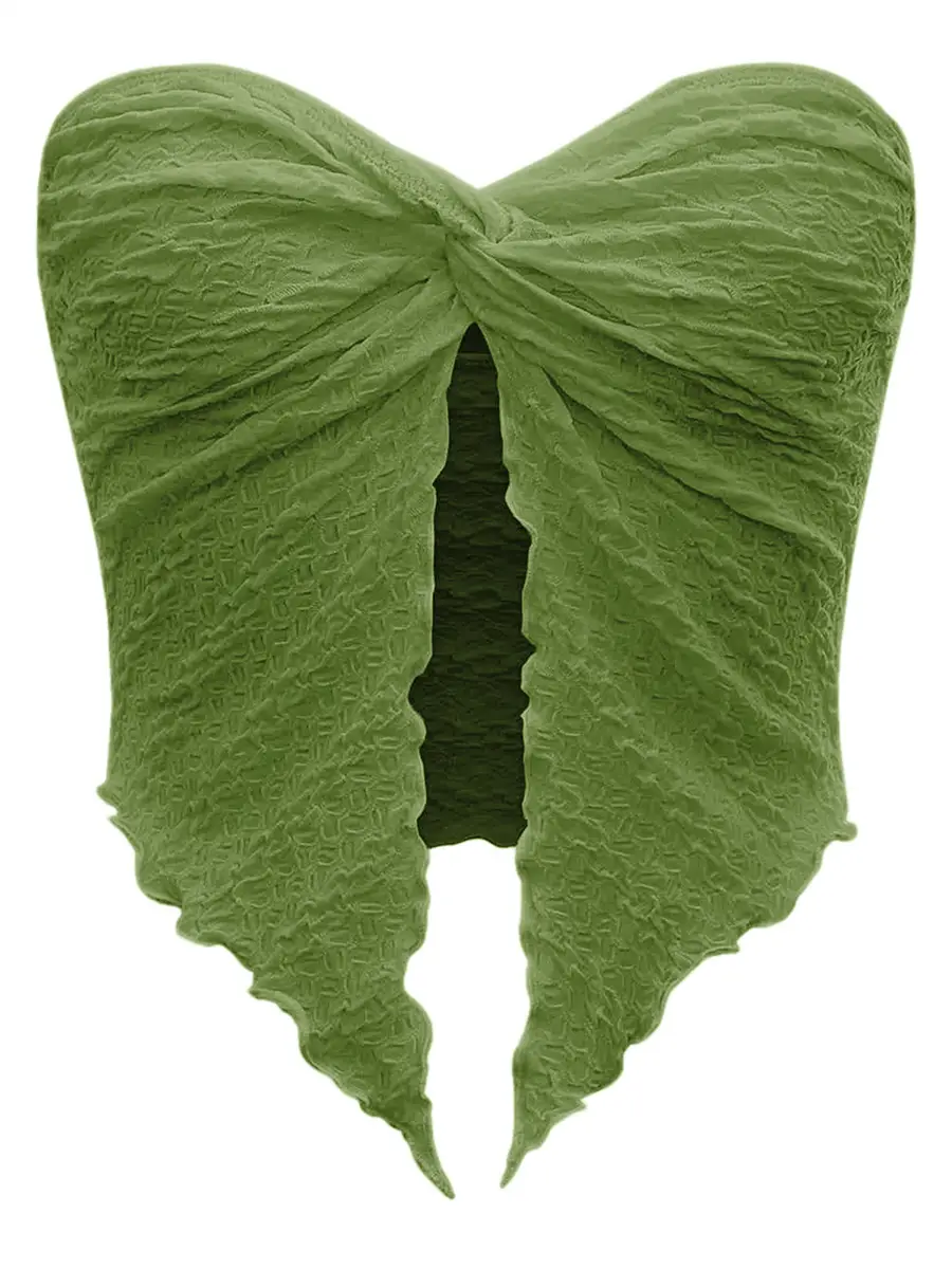 White Pleated Backless Top for Women — feature 10