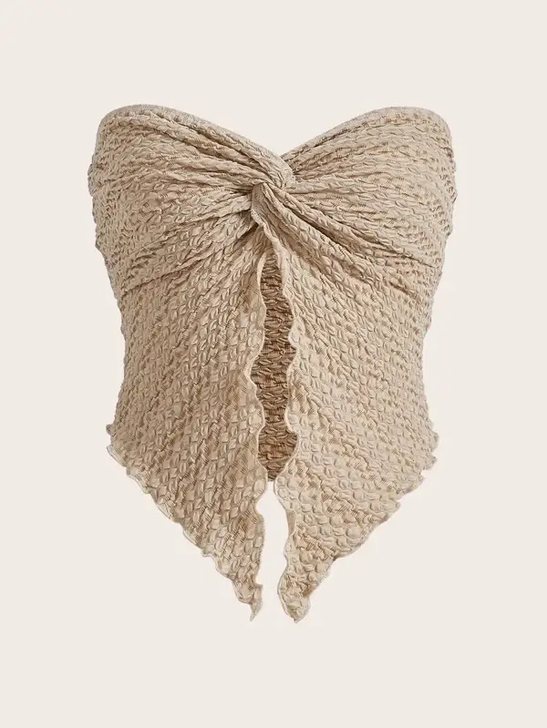 White Pleated Backless Top for Women — feature 11