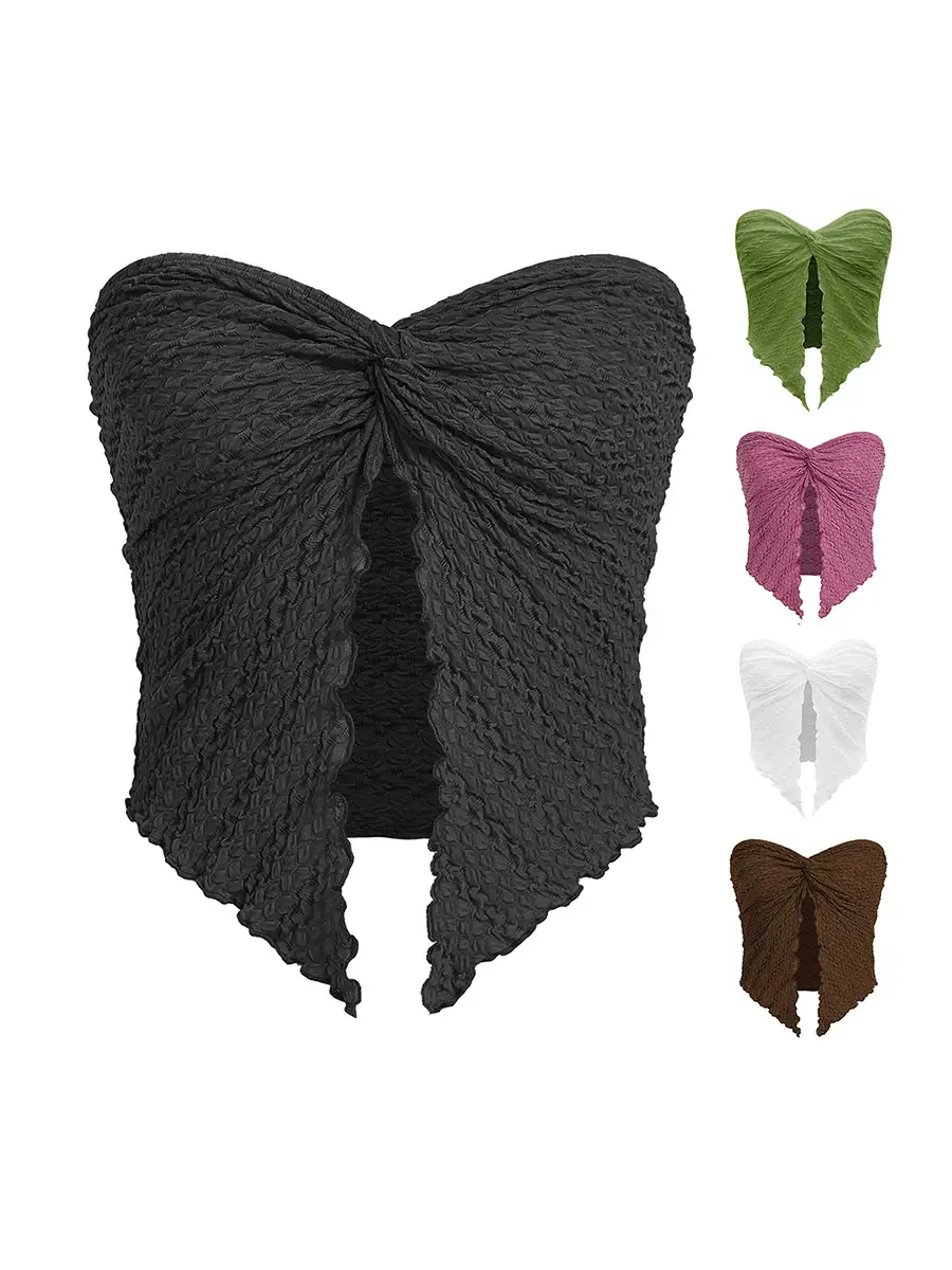 White Pleated Backless Top for Women — feature 4