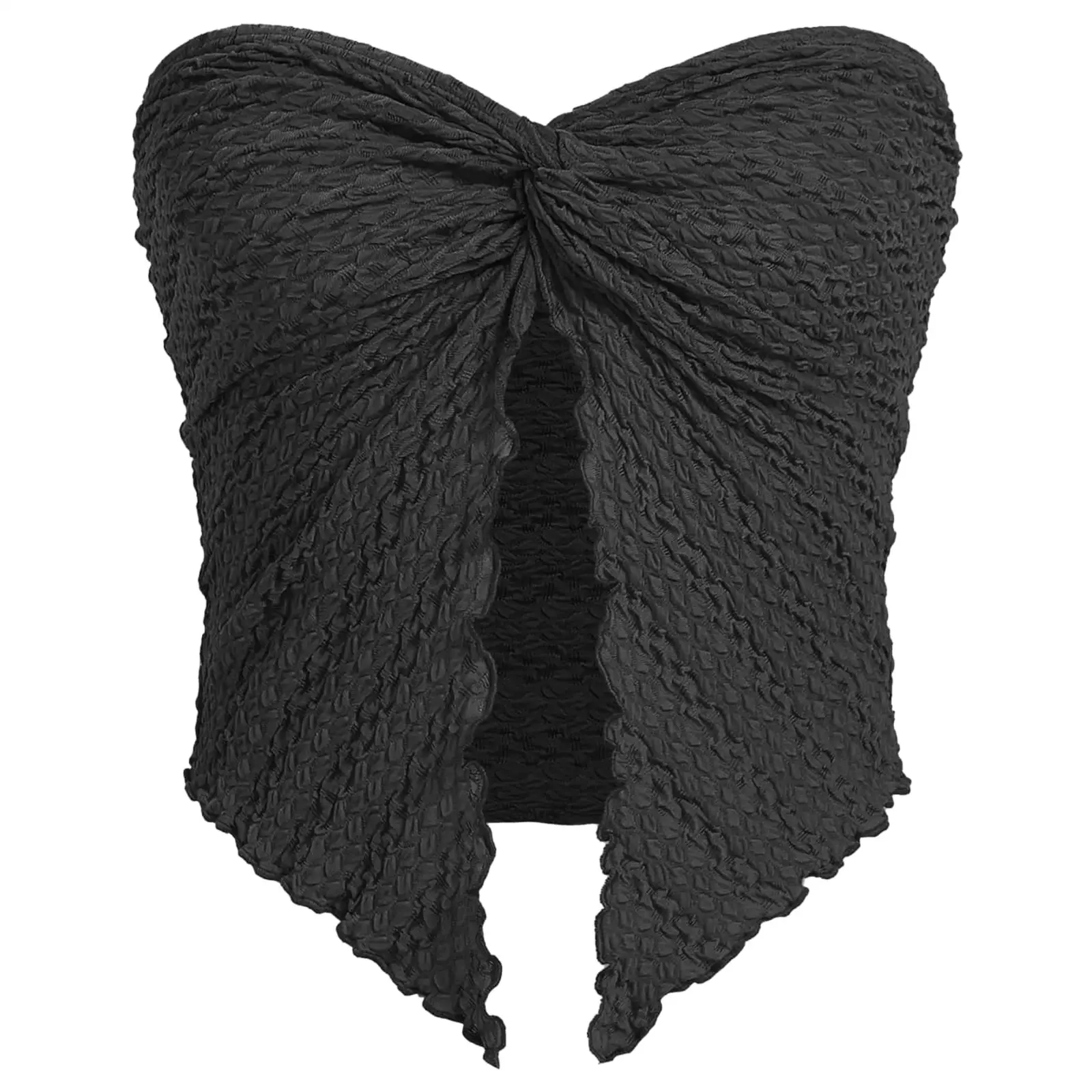 White Pleated Backless Top for Women — feature 5